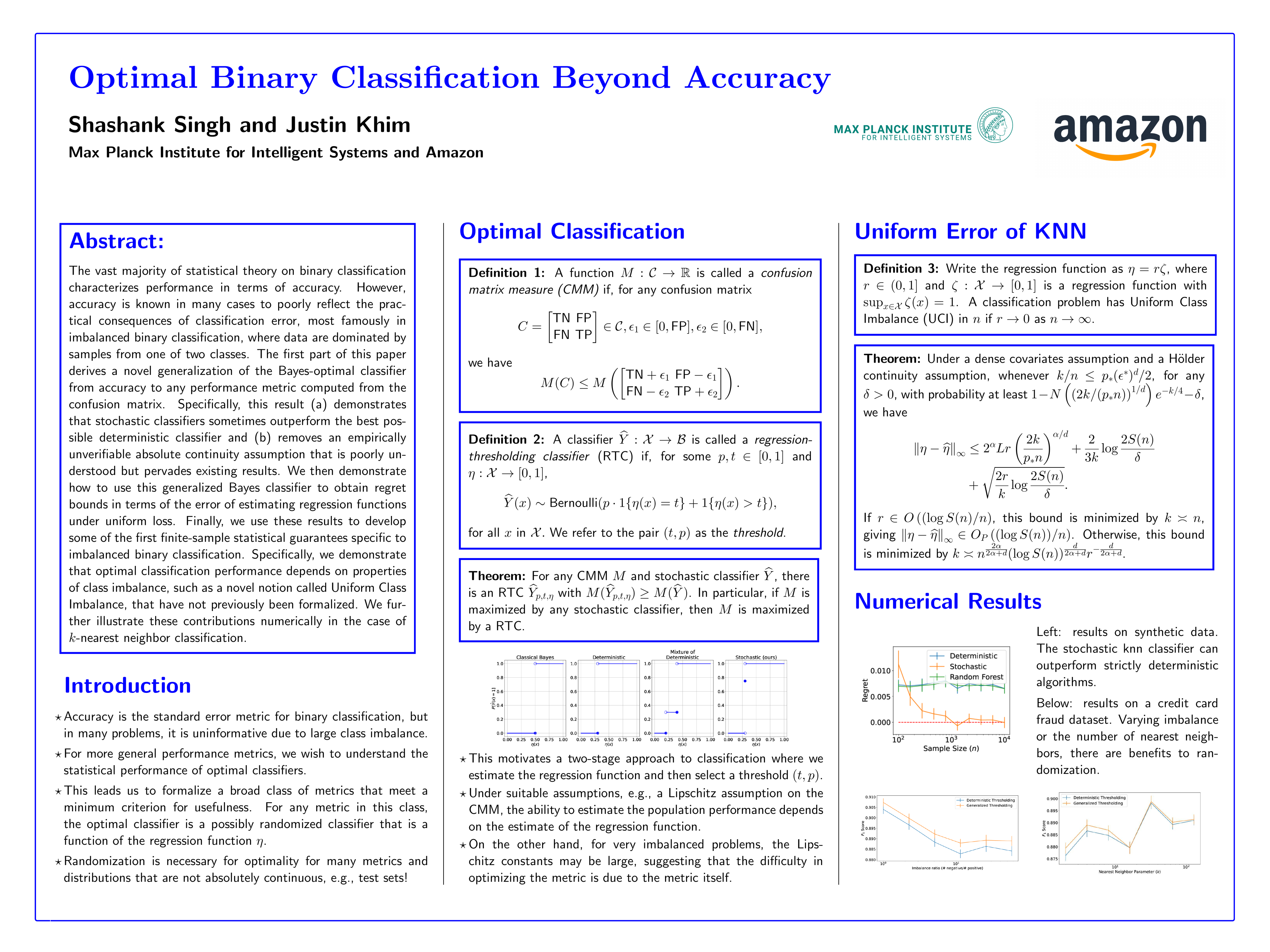 NeurIPS Poster Optimal Binary Classification Beyond Accuracy